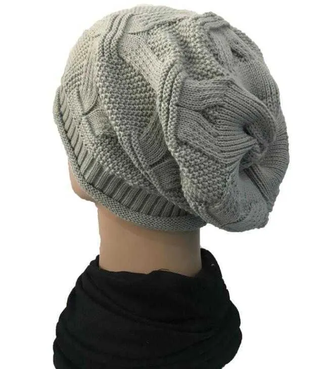 fashion design baggy beanies for men women warm outdoor sports wrokout hiphop cap hats crochet twisted knot slouch hat warm soft acrylic cap
