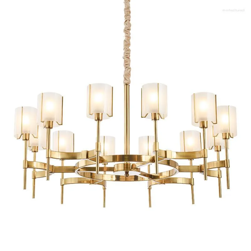 Pendant Lamps All Copper Chinese Style Modern And Elegant Atmosphere Model Room El Living Lobby Chandeliers
