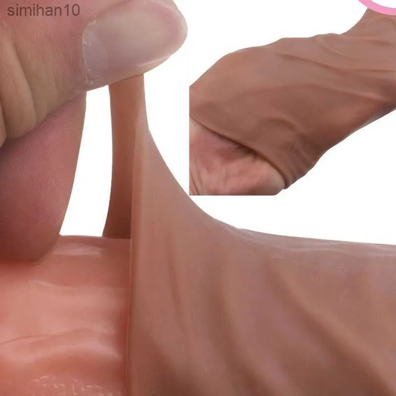 Adult massager Accessories Flesh Penis Extension Cock Sleeve Enlarger Delay Ejaculation Couples for Men Dildo Enhancer Sex Toy L230518