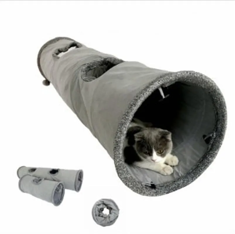 Giocattoli tunnel gatto collappebile TUSCATO KITTE PAY TUBE PER BUNNI DI CANI CATTI con giocatto di gatto a sfera 2 Suep Hole PEEP PECHETTI