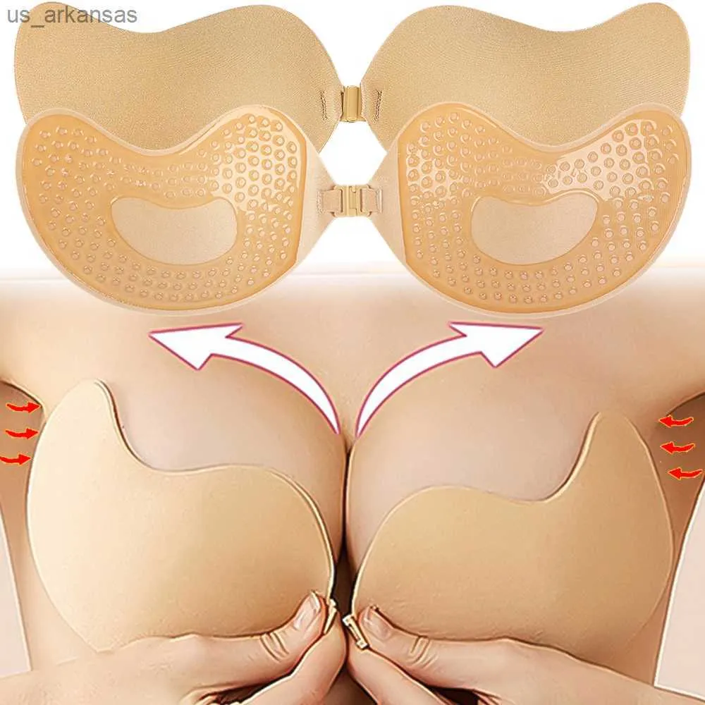 Push Up Invisible Bra For Women, 2 Pack Reusable Backless Strapless Sticky Adhesive  Bra For Evening Dress