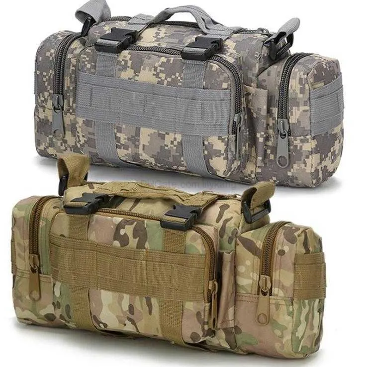 Muitifunzionale Borsa da esterno Utility Tactical Army Marsupio Marsupio Campeggio Escursionismo Ciclismo Pesca Vita Marsupio Borse Molle Spallacci Yoga palestra Backapack