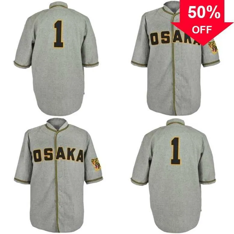 Xflsp GlaMitNess Osaka Tigers 1950 Road Jersey Custom Men Women Youth Baseball Jerseys Any Name And Number Double Stitched