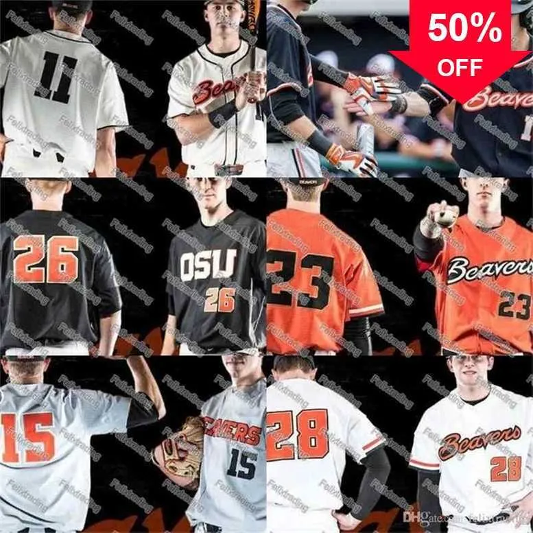 Xflsp GlaC202 Oregon State Beavers Luke Heimlich Steven Kwan Trevor Larnach Cadyn Grenier 6 Johnny Pesky 8 Michael Conforto Jacoby Ellsbury Custom Jersey