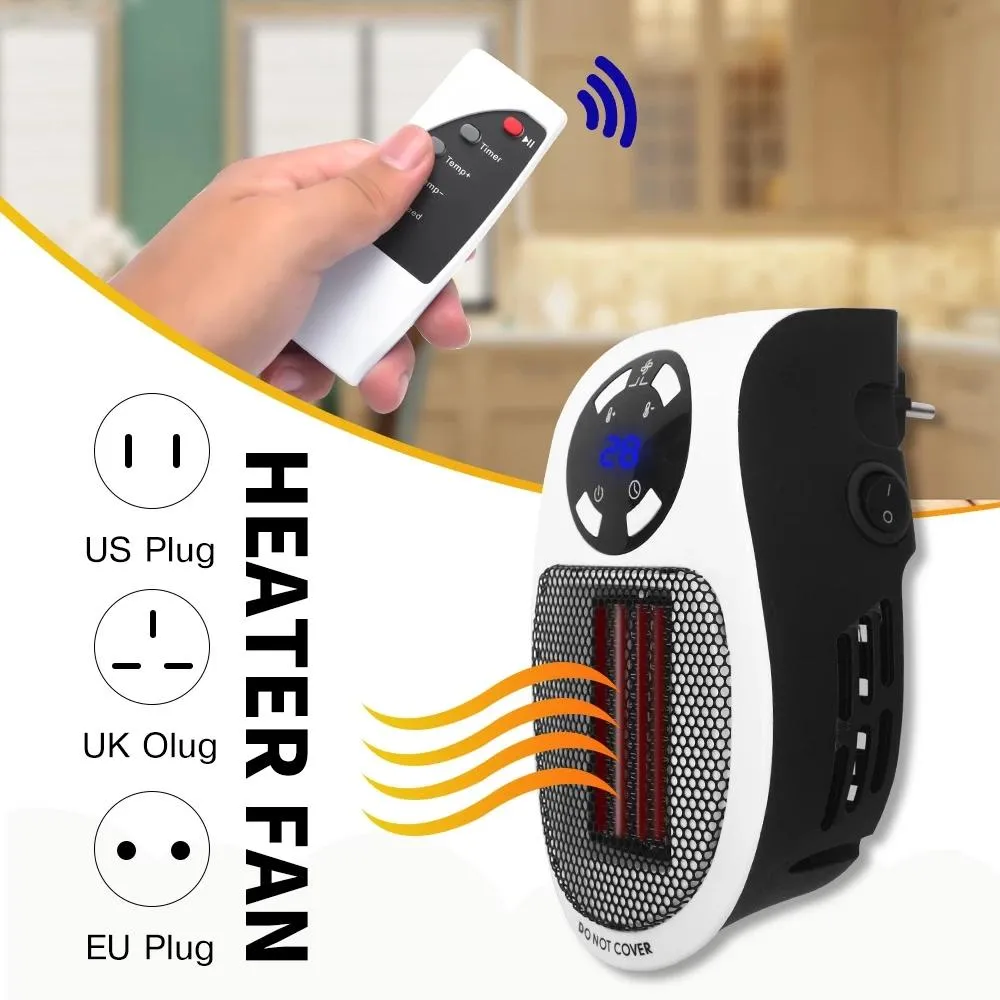 Heaters Electric Heater 220v/110v 500w Room Indoor Radiator Mini Air Heating Stove Winter Household Remote Control Warmer Blower Hine