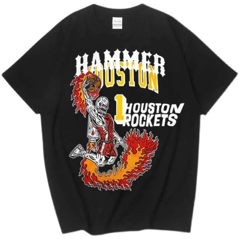 HellStart Men T Roomts Дизайнерская рубашка скелетон баскетбол график HellStart Tshirt Mens Cool Y2K Streetwear Fashion Hip Hop Рубашка HellStart футболка за границу 637