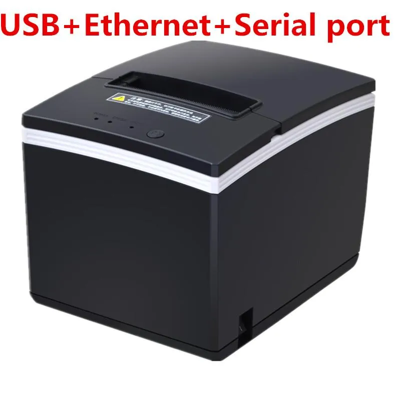 Skrivare grossist 80mm termisk kvitto skrivare automatisk skärmaskinutskrift hastighet snabbt lågbrus USB+Ethernet+seriell port