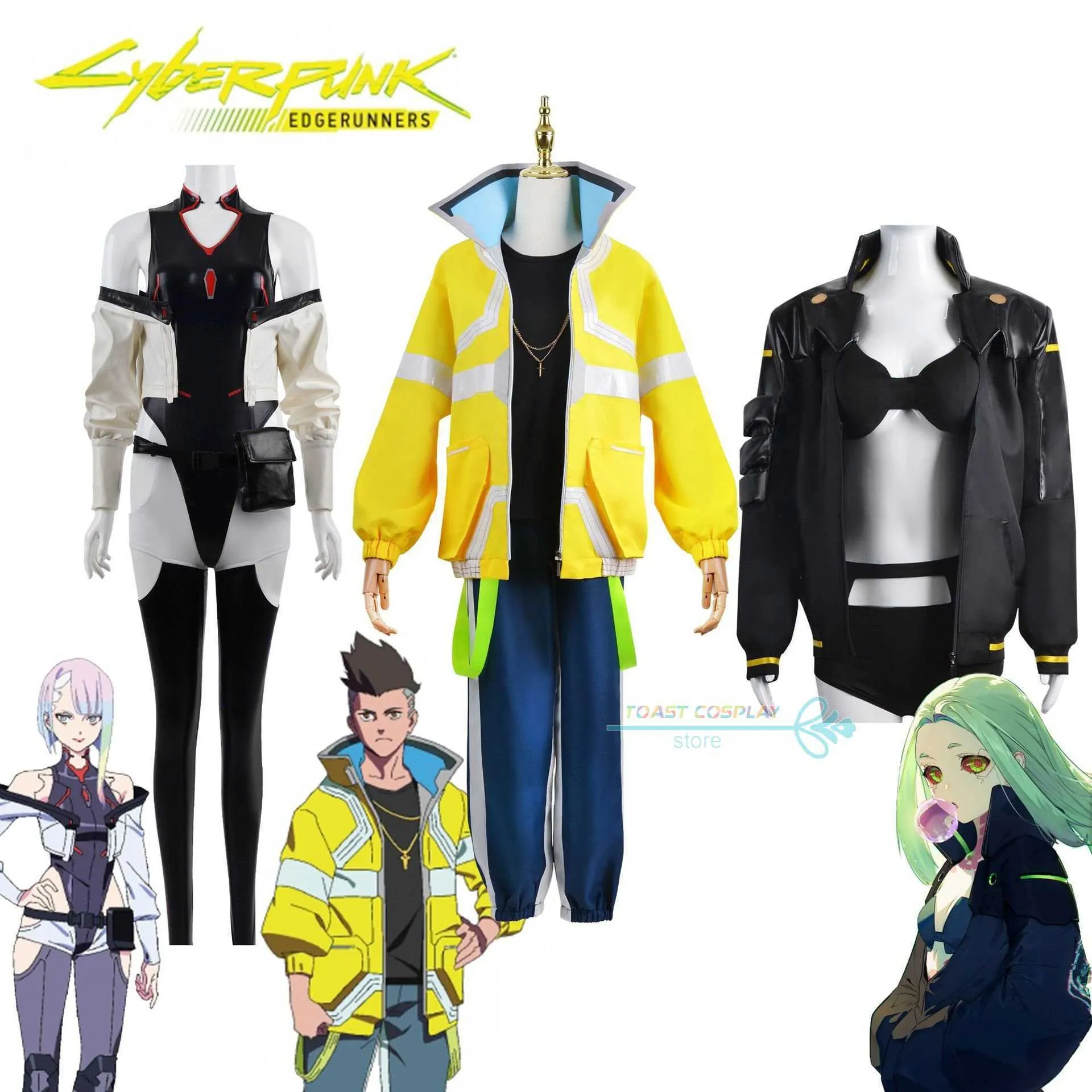 Anime Costumes Game Cosplay Come Cyberpunk Edgerunners Lucy David Rebecca Cyberpunk Futuristic Tech Style Men and Women Cool Clothing Z0602