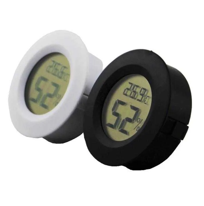 Thermomètre électronique intégré rond et hygromètre hygromètre pour animaux  de compagnie boîte acrylique décoration de boîte