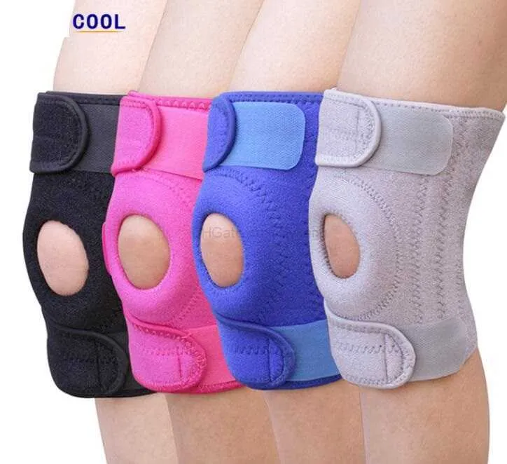 Sports de sécurité en plein air protection des genoux coussinets de ressort gym fitness Support de genou Brace Wrap Protège-genoux résistant aux chocs pour basetball yoga gym