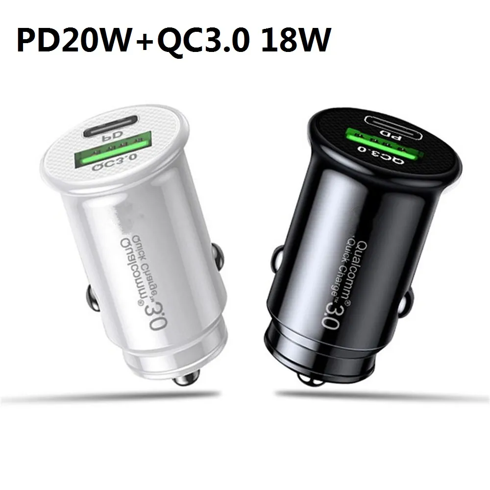 빠른 빠른 PD USB C 차량 충전기 유형 C QC3.0 38W 12W USB 자동차 충전기 iPhone 용 자동 전력 어댑터 14 15 7 8 11 12 13 Samsung Tablet PC GPS 스피커