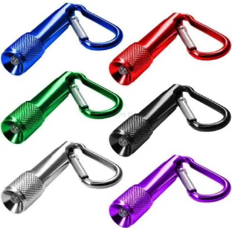 Carabiner Ring Keyrings가있는 최고의 휴대용 미니 키 체인 LED 손전등 알루미늄 합금 토치 LED 손전등 키 체인 실외 미니 라이트