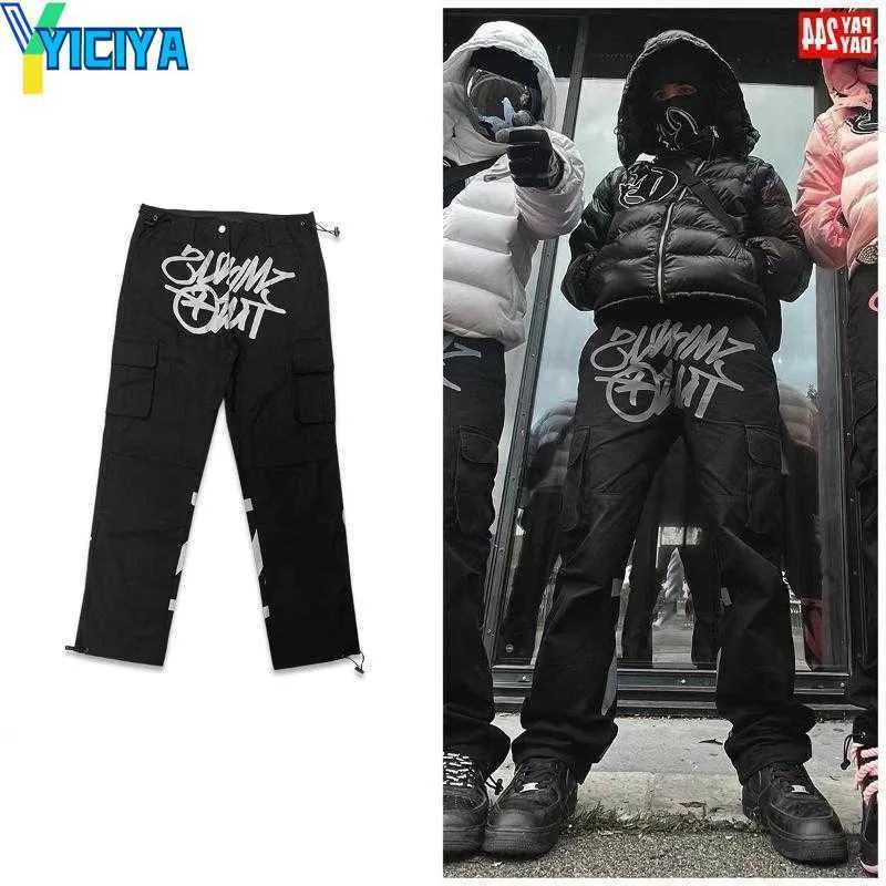 YICIYA Pantalon pour homme Minus Two Cargo Harajuku MINUSTWO décontracté ample punk rock droit jambe large pantalon streetwear Y2K pantalon rétro street tendance salopette