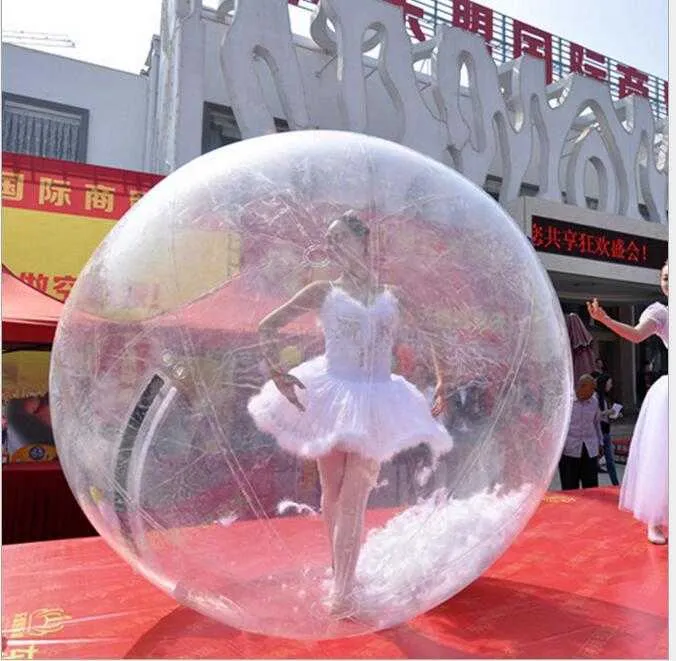 1.3 1.5m 1.8m 2m Populaire Water Lopen ballen PVC opblaasbare zorb bal water lopen ballen dansen bal sport water drijvende grote bal