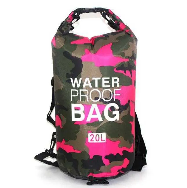 Wasserdichter Camo-PVC-Ozean-Rucksack für den Außenbereich, Bootfahren, Driften, schwimmendes Kajak, nasse Umhängetaschen, Rucksäcke, Drift, Schwimmen, Wasser, Pool, Sport, Strand, Trockentasche, Wandern, Camping