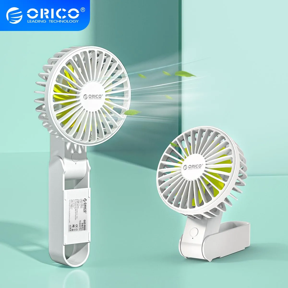 Gadżety Orico Przenośne składanie USB Mini Summer Cooling Fan 2000Mah Mały cichy wentylator USB Fan Fan Lodheld wentylator 3 prędkości Regulowane