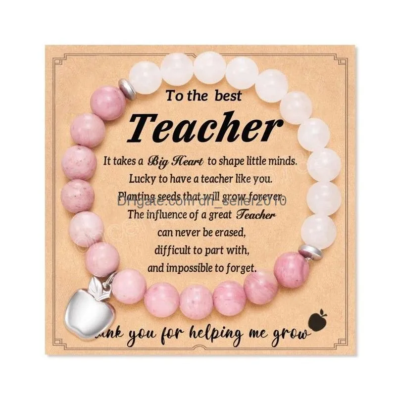 2023 new teacher appreciation gifts natural stone teacher beaded bracelet gifts for women thank you teacher gifts