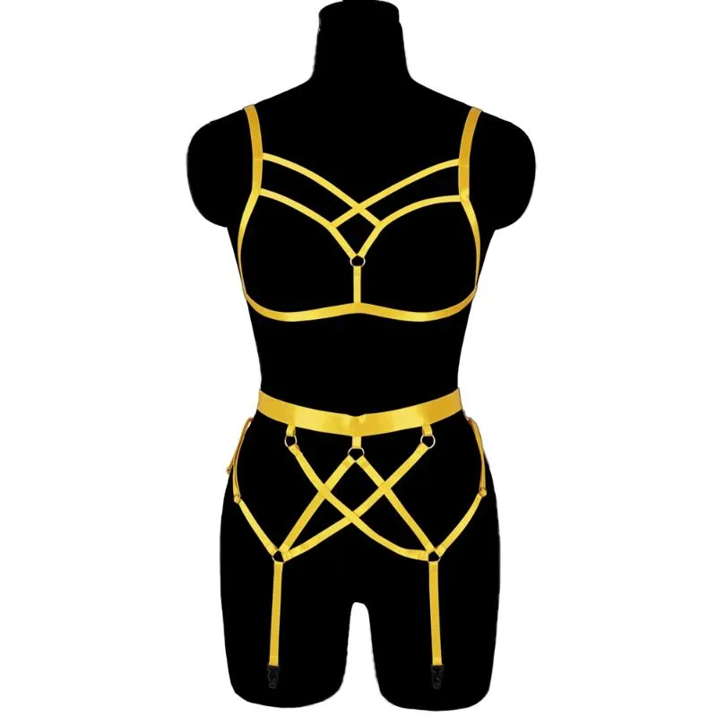 Sexy Gothic Lingerie Set For Women Full Body Harness, Belt