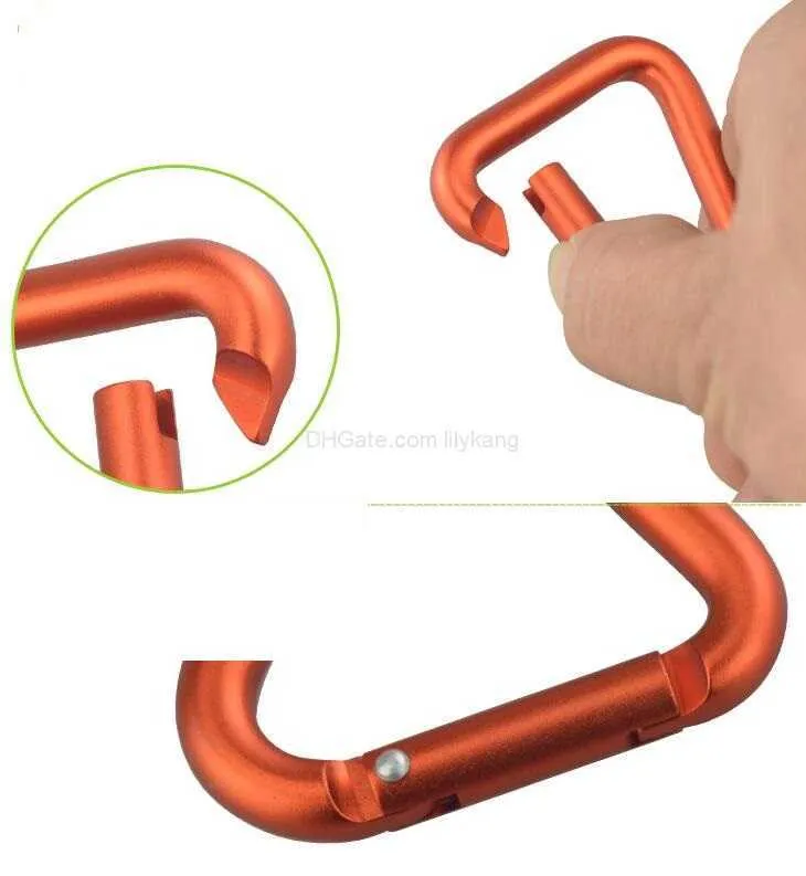 New D shape aluminum alloy carabiner clip snap hooks lock outdoor aluminum buckles portable carabiner keychain climbing hook keyring