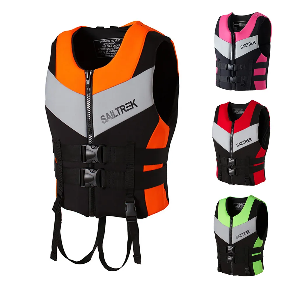 Neoprene Life Vest For Water Sports Adult Safety Jacket With Buoyancy