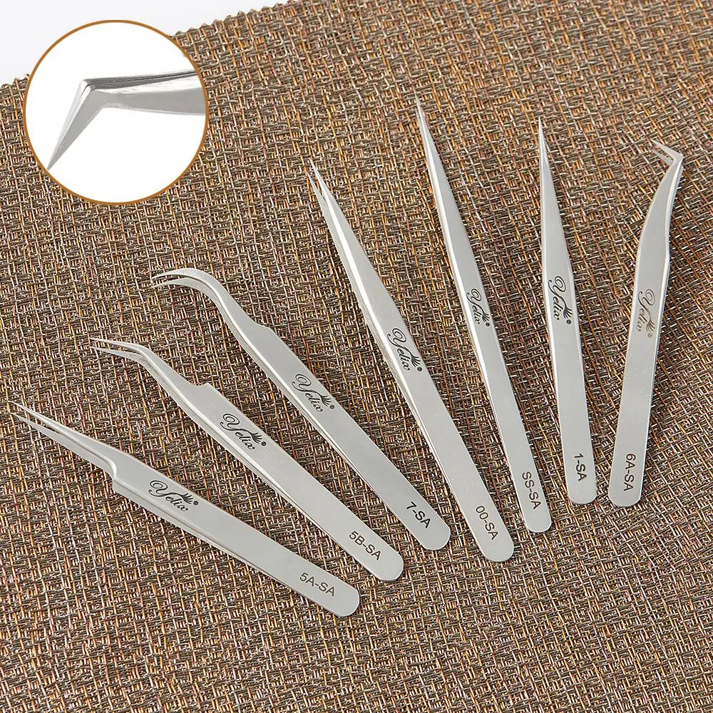 Outils Yelix Extension des cils Twezers Tweezers de cils Twezers SA Volume Lash Twezers Pincet Professional Hyperfine High Precision