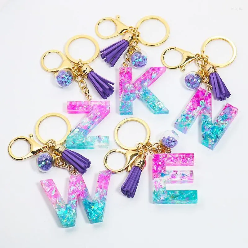 Keychains Pastel A-Z Initial Letter Keychain For Women, Glitter ...