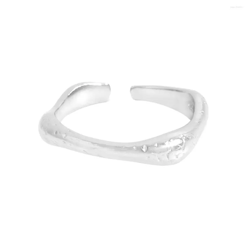 Cluster Rings 2023 Nisch Light Luxury Design Versatile Matte Fluid Ring 925 Sterling Silver
