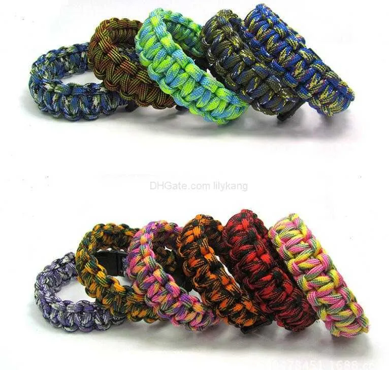Bracelet Parachute Tressé Arc-en-ciel – Boucle Plastique, Survival Outdoor, 25cm, Robuste, Pour Homme Et Femme