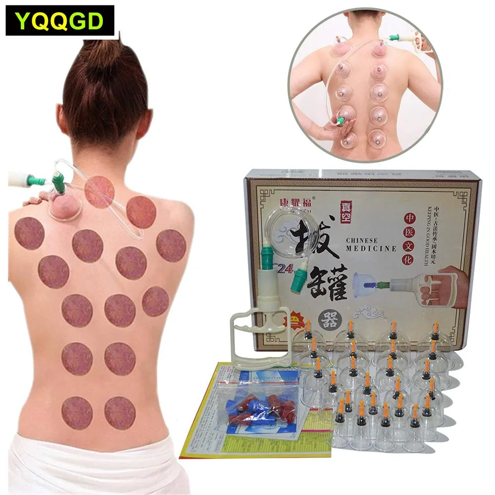 Masseur Ventouses Tasses de Massage Ensembles de Thérapie Hijama Point d'acupuncture Chinois avec Pompe à Vide pour Massage du Dos du Corps Soulagement de la Douleur Thérapie Physique