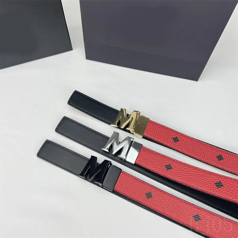 Silver color buckles leather belts for men designer luxury belt beauty letters m reversible ceinture waist accessories cintura smooth Belts womens alloy modern F23