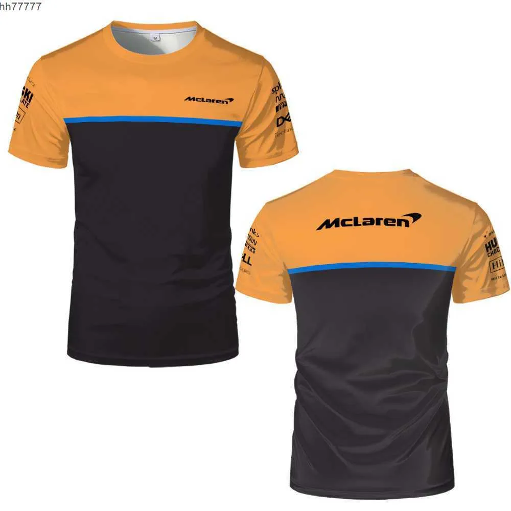 6mgh 2023 Nieuwe mannen en vrouwen F1 Team T-shirts Mclaren Racing 3d Gedrukt Ronde Hals Shirt Zomer Casual Sportkleding Nieuwigheid