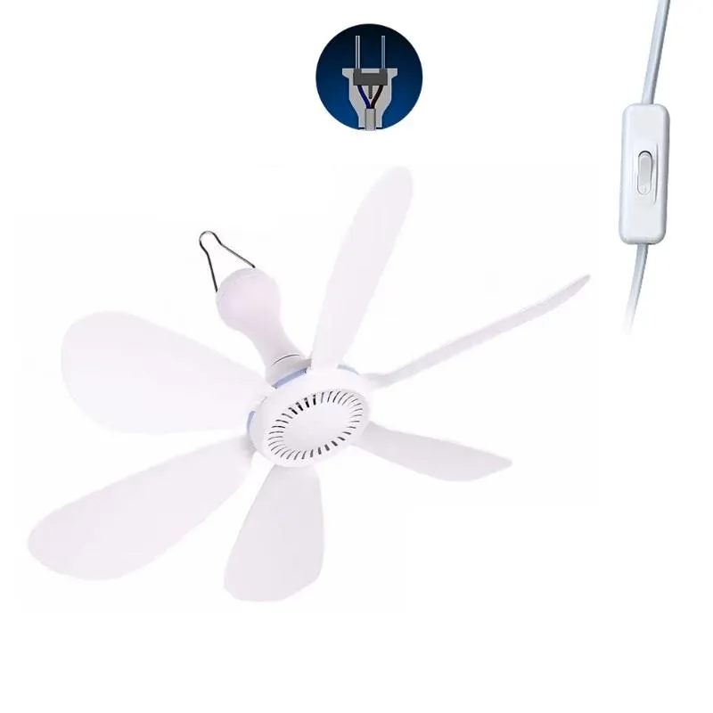 Gadgets AC 220V 20W 6 Bir hız 20.4in Tavan Fanı Mini Fan Yurt Asma Fan Kapalı Anahtarda 1.8m Güç Kablosu