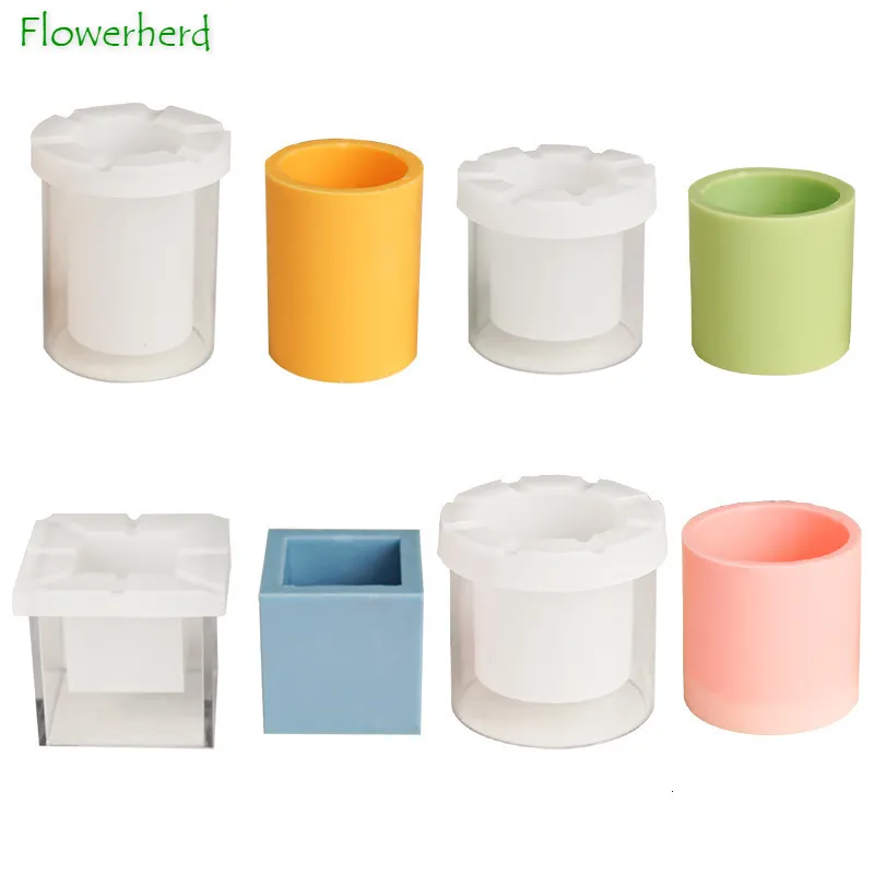 Ljus för förbränningskoppljus Mögel Cylindrical Hollow Square Candle Mold PC Material Hollow Windproof Candle Making Supplies 230602