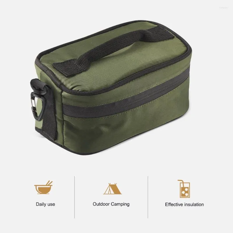 Duffel Påsar Aluminium Lunch Box Storage Bag Double End YKK dragkedja multifunktionell handväska värmebevaring utomhus camping bordsartiklar