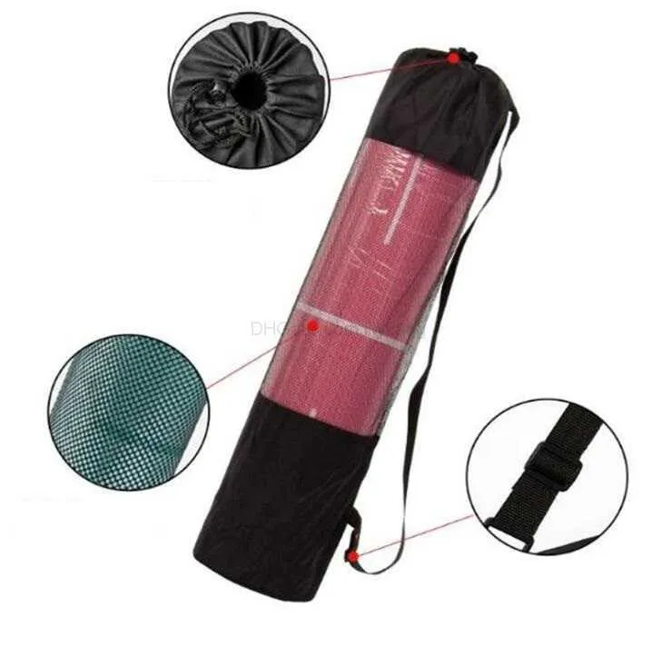 taşınabilir 200pcs ayarlanabilir naylon yoga çantası 183cm*66cm yoga paspas taşıyıcı örgü merkezi yoga sırt çantası siyah renk dhl federex ücretsiz gemi alkingline