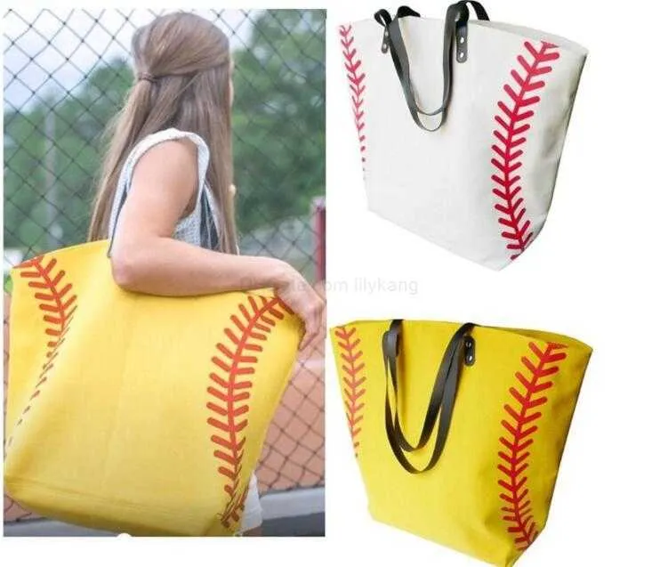 Sacs de ballon de football de football sacs fourre-tout créatifs mignons de toile de softball avec fermeture de moraillons paquet de sport sac à main de baseball sacs de sport occasionnels