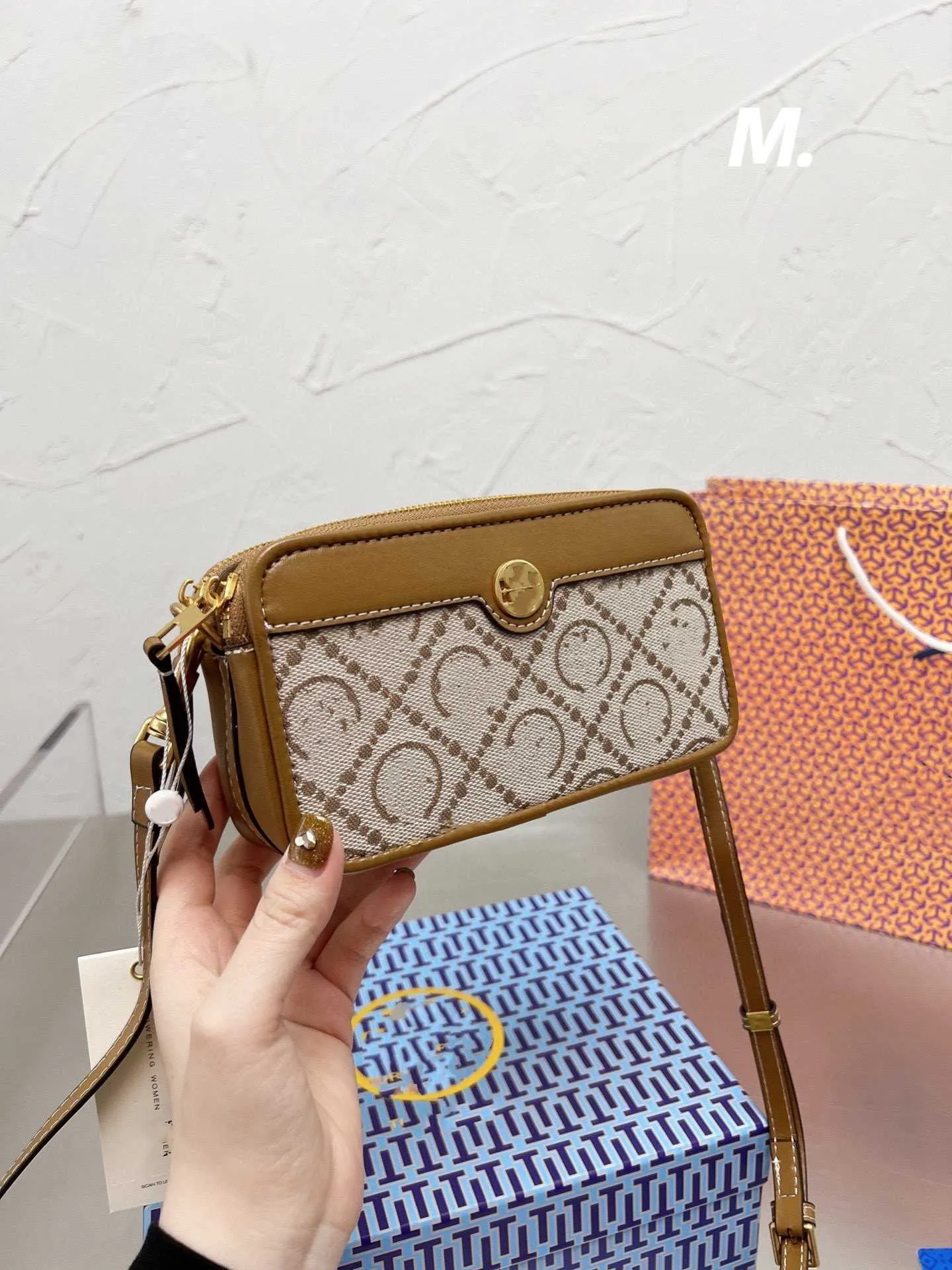 2023 Fashion Texture Leather Designer Tote Camera Bag Crossbody