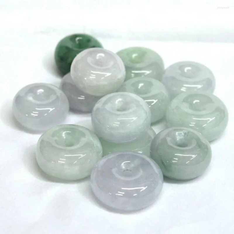 Dijes RS Natural tamaño grande Jade jadeíta jaspe nefrita Ping un botón Donuts colgantes para DIY joyería hacer pulsera Accesorios