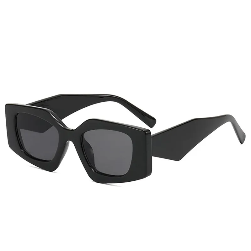 Designer Retro Cat Eye Polarised Square Solglasögon Eglasögon för män Kvinnor Luxury Sun Glasses UV400 Anti-Reflection Stor full ram Summer Sports Beach Black Grey