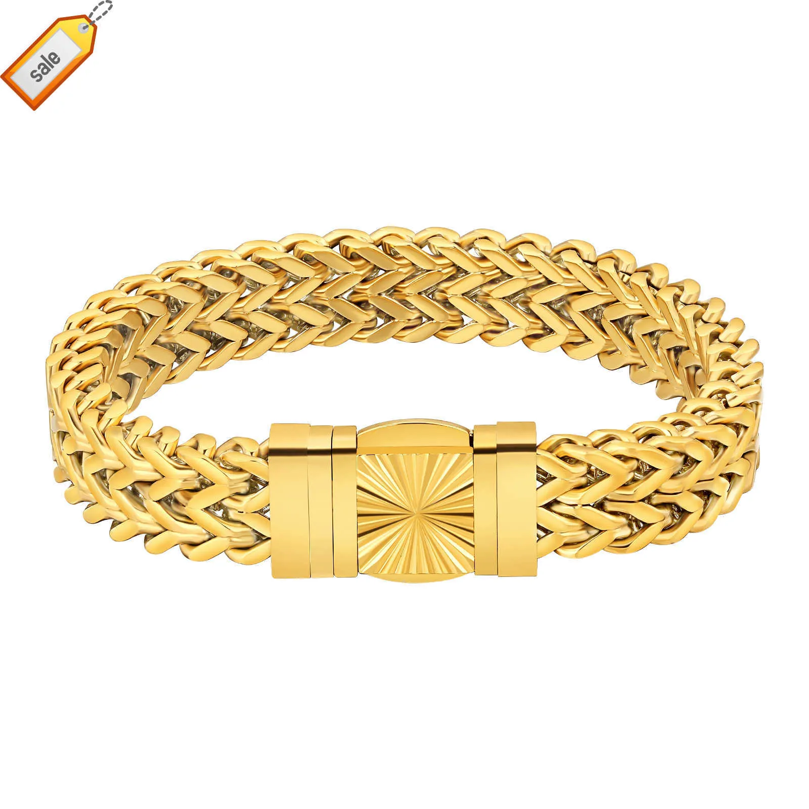 KRKC 2023 nouveautés Hip Hop Bracelet cubain pour hommes 18K plaqué or Punk Style acier inoxydable cubain lien chaîne Bracelet