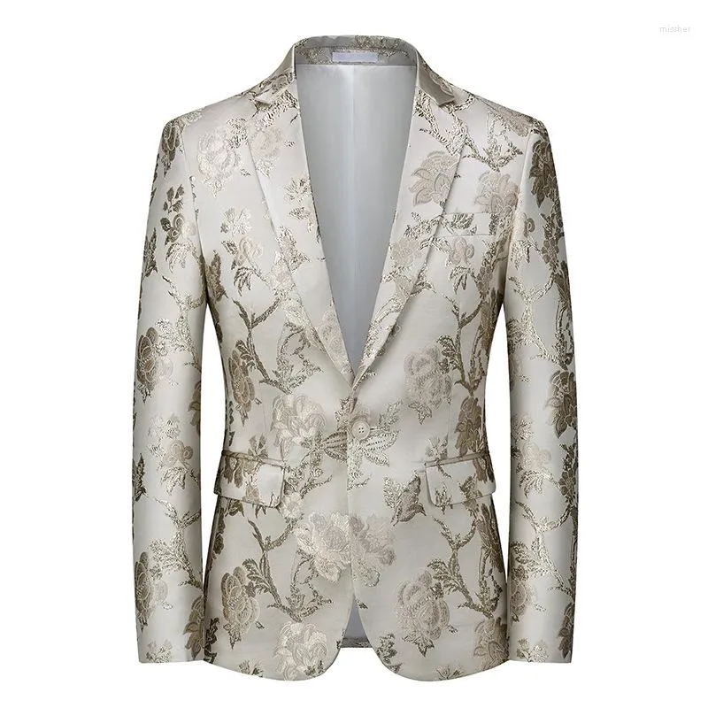 Luxury Floral Embroidered Mens Floral Suit Jacket Stylish One Button Notched Lapel Slim Fit Blazer For Party Wedding Dinner Tuxedo From Missher 61.17 DHgate.Com