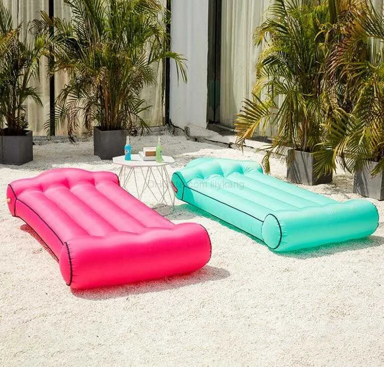 outdoor inflatable air mattress folding Car camping pillow bed water sports inflatable lounger lazy beanbag sleeping bag beach swim pool toy