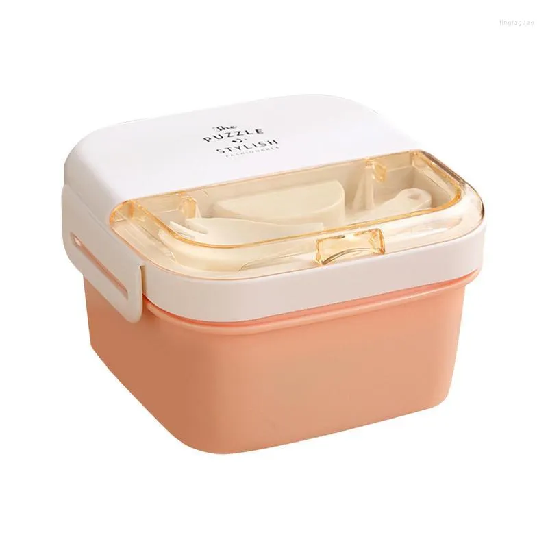 Zestawy naczyń obiadowych Bento Lunch Box 2 Warstwy Sałatka Sałatka Multi-Compartment Portable LeakProof 3 przedziały do ​​pracy