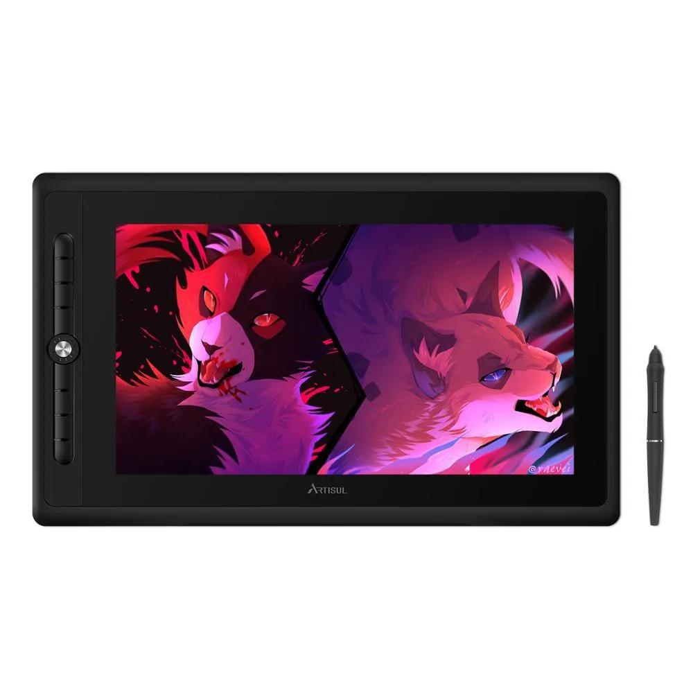 Tablets Artisul D16 Pro 15.6inch Tablet Graphic Monitor Digital Pen Tablet Monitor com teclas de atalho e um mostrador