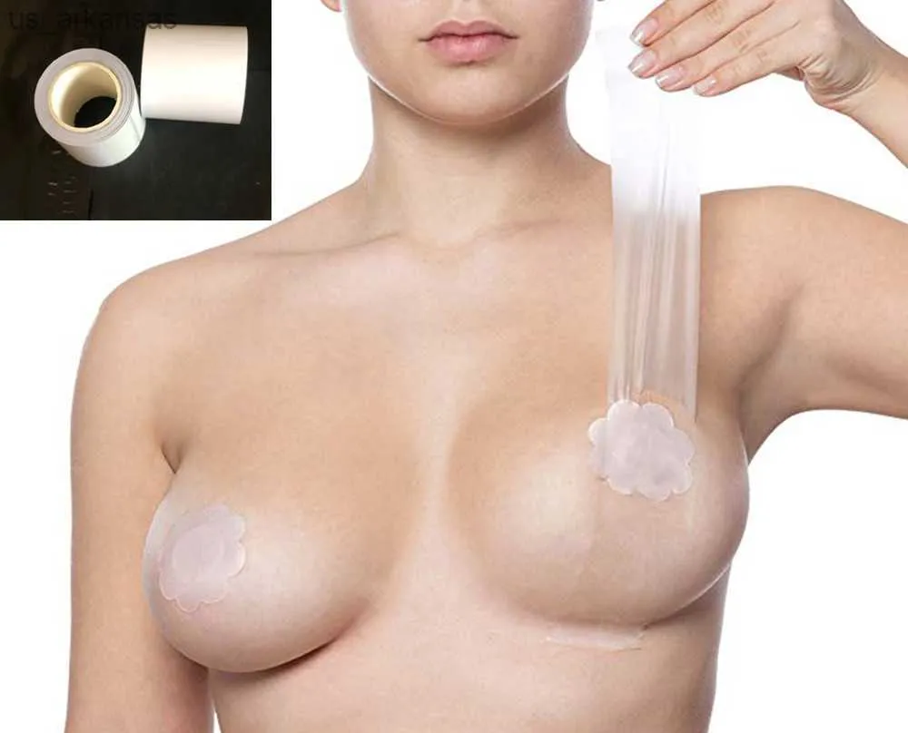 Clear Booby Tape Reggiseni per le donne Reggiseno invisibile adesivo Capezzolo Copricapezzoli Nastro per sollevamento del seno Push Up Bralette Senza spalline Appiccicoso L230523