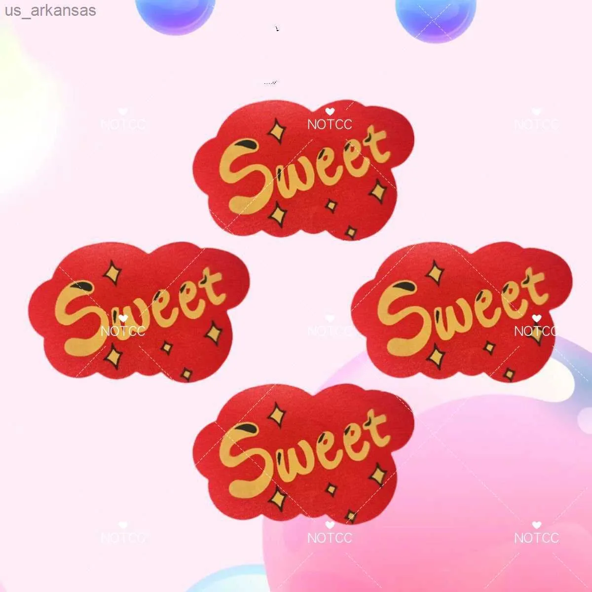 NOTCC 10 Pairs Red Cloud Sweet Letter Nipple Covers for 20s Young Women Disposable Cute Chest Stickers Rock Breast Pasties L230523