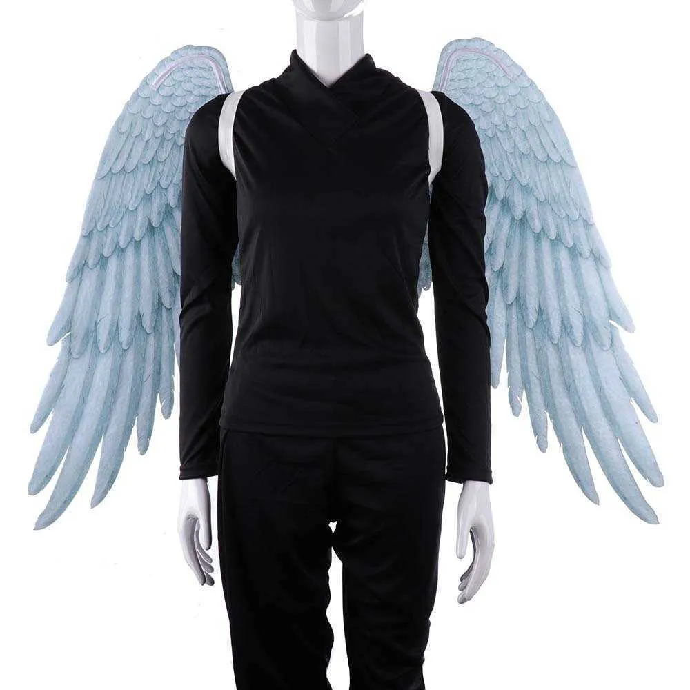 Anime Costumes Adult Mardi Gras Carnivel Props Wing 3D Big Angel Wings for Women Man Halloween Cosplay Wear Stage Play Performance Clothes Z0602