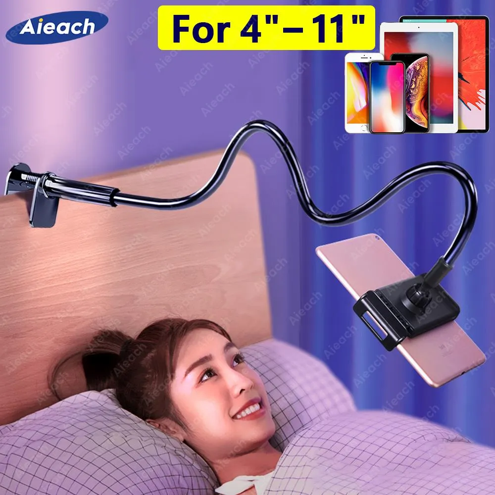 Stands Gooseneck Tablet Mount Holder For Bed Desk Phone Holder Flexible Long Arm Clamp Tablet Stand For iPad Samsung Xiaomi 4.711 inch