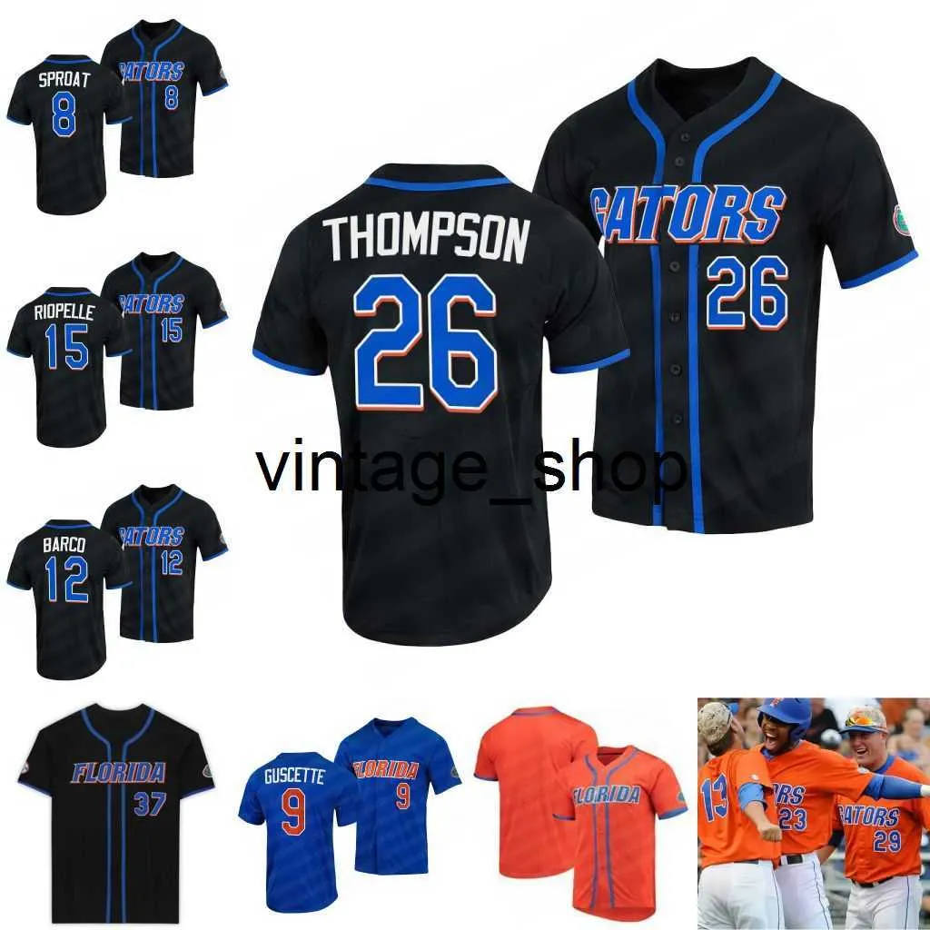 Vin 26 Sterling Thompson College Florida Gators Baseball Jerseys Tyler Nesbitt Bt Riopelle Colby Halter Danny Young Hunter Barco Jonathan Brady Singer Rivera Jerse