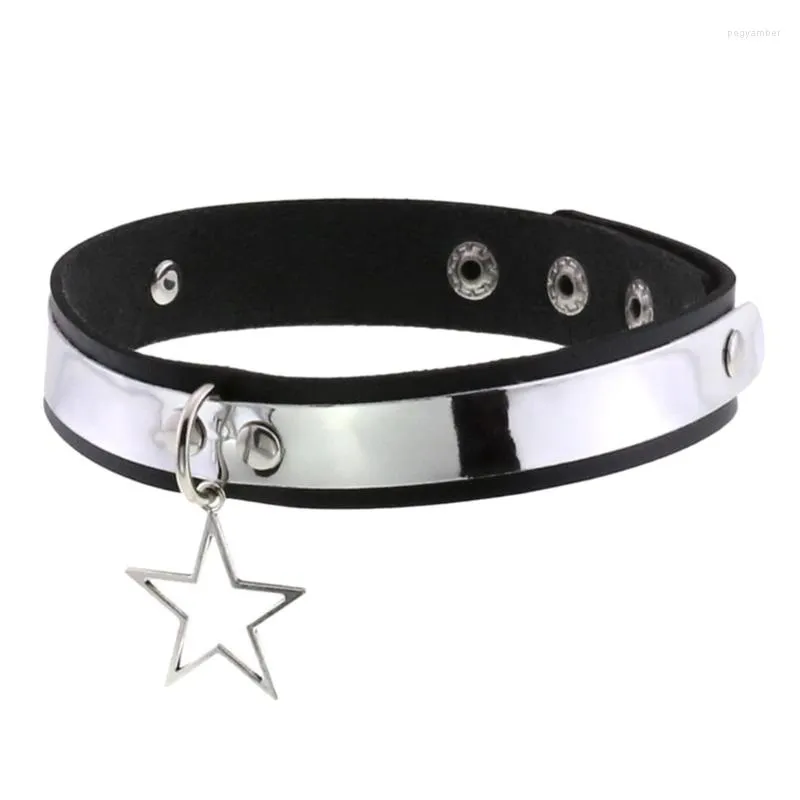 Choker Punk Pentagram Star Collane Girocolli Goth Cinturino da collo Donna Y2k Gioielli Materiale in lega Regalo per